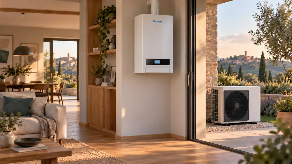 Sistema domestico con pompa di calore e generatore integrato